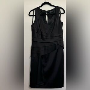 Max and Cleo Black Sleeveless Asymmetrical Sheath‎ Dress, Size 10